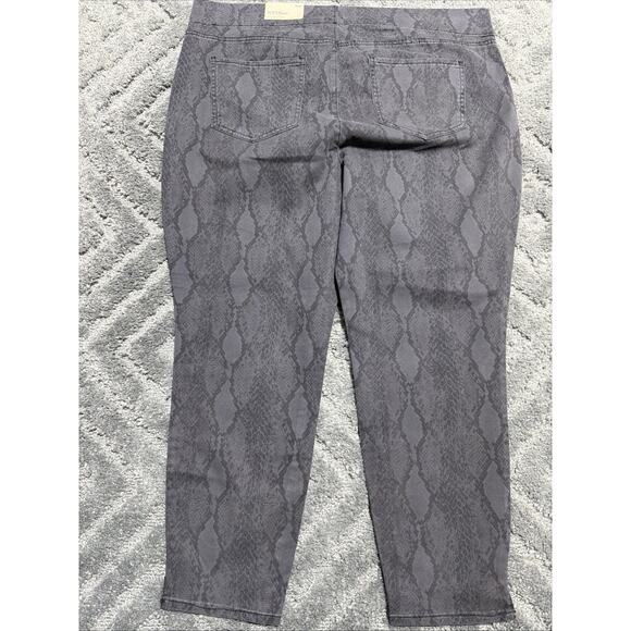 NYDJ Women's Alina Printed Pull On Skinny Ankle Jeans Side Slit Size 18W New - Picture 2 of 9